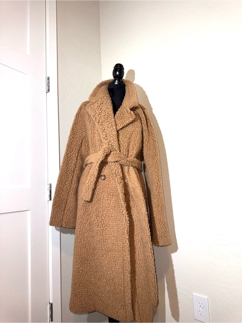 Stella McCartney Belted Faux Fur Teddy Coat